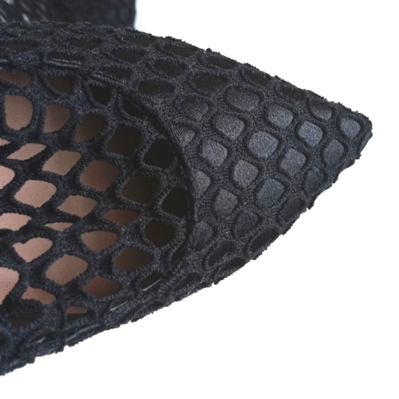 Gorgeous Zara Black Fishnet and Satin Trim Kitten Ankle Heel Boots 7.5 (38) - Picture 7 of 16